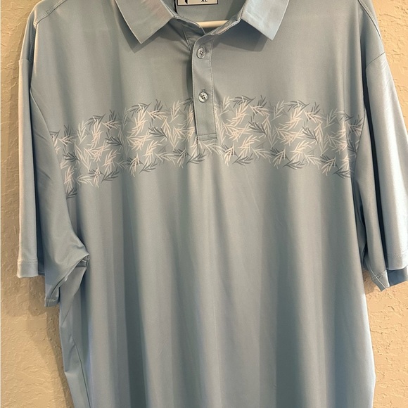 Yatta Golf Men's Polo Short Sleeve Shirt XLarge Frost Delay Stripe Blue - Picture 2 of 6